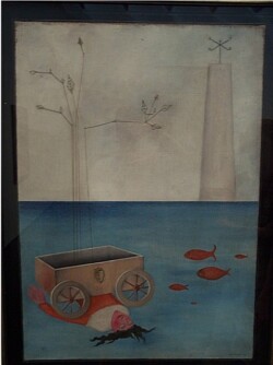 TITLE UNKNOWN. 1926.
Oil, collage, and sewn threads on canvas, 36 1/4 x 25 5/8".
Private Collection. TITLE UNKNOWN. 1926. Oil, collage, and sewn threads on canvas, 36 1/4 x 25 5/8". Private Collection.