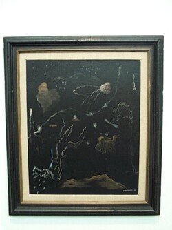 THERE! (THE EVENING BEFORE). 1927.
(Et Voilà (La Veille au soir)).
Oil on canvas, 25 3/4 x 21 3/8".
The Menil Collection, Houston, 1985. THERE! (THE EVENING BEFORE). 1927. (Et Voilà (La Veille au soir)). Oil on canvas, 25 3/4 x 21 3/8". The Menil Collection, Houston, 1985.