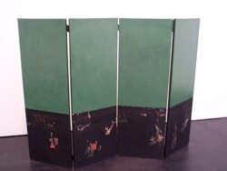 FOUR PART SCREEN (THE FIRMAMENT). 1932.
(Paravent, quatre feuilles (Le Firmament)).
Oil on cardboard, mounted on canvas.
Overall size without frames: 51 1/8 x 73 1/4" (each panel 50 7/8 x 17 1/2").
Berardo Collection, Lisbon, courtesy of the Mayor Gallery, London. FOUR PART SCREEN (THE FIRMAMENT). 1932. (Paravent, quatre feuilles (Le Firmament)). Oil on cardboard, mounted on canvas. Overall size without frames: 51 1/8 x 73 1/4" (each panel 50 7/8 x 17 1/2"). Berardo Collection, Lisbon, courtesy of the Mayor Gallery, London.