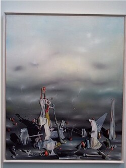 THE PALACE OF THE WINDOWED ROCKS. 1942.
(Le Palais aux rochers de fenêtres).
Oil on canvas, 64 1/8 x 52".
Musée national d'art moderne, Centre Georges Pompidou, Paris,
Gift of Pierre Matisse, 1956. THE PALACE OF THE WINDOWED ROCKS. 1942. (Le Palais aux rochers de fenêtres). Oil on canvas, 64 1/8 x 52". Musée national d'art moderne, Centre Georges Pompidou, Paris, Gift of Pierre Matisse, 1956.