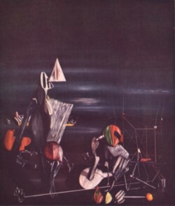 SLOWLY TOWARD THE NORTH. 1942.
(Vers le nord lentement).
Oil on canvas, 42 x 36".
The Museum of Modern Art, New York. SLOWLY TOWARD THE NORTH. 1942. (Vers le nord lentement). Oil on canvas, 42 x 36". The Museum of Modern Art, New York.