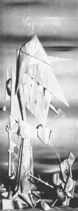 TOWER OF THE SEA. 1944.
(La Tour marine).
Oil on canvas, 36 x 13¾".
Washington University, St. Louis. TOWER OF THE SEA. 1944. (La Tour marine). Oil on canvas, 36 x 13¾". Washington University, St. Louis.