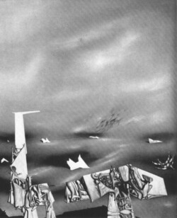 SUFFERING SOFTENS STONES. 1948.
(Le Malheur adoucit les pierres).
Oil on canvas, 36 x 28".
College of Fine and Applied Arts, University of Illinois, Urbana. SUFFERING SOFTENS STONES. 1948. (Le Malheur adoucit les pierres). Oil on canvas, 36 x 28". College of Fine and Applied Arts, University of Illinois, Urbana.