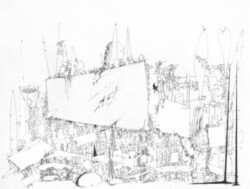 DRAWING. 1952.
Pen and ink with gouache, 27 x 22".
Collection H. Sage Goodwin, Hartford, Conn. DRAWING. 1952. Pen and ink with gouache, 27 x 22". Collection H. Sage Goodwin, Hartford, Conn.